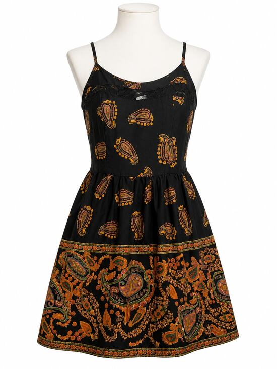 American Rag Dresses & Skirts - American Rag CIE Black Paisley Boho Sleeveless Mini Dress - Size L